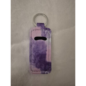 Women's Key & Lip Balm Holder One Size Purple Pink Tie-Dye